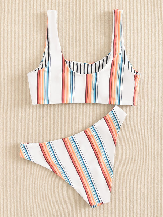 Striped Bikini Swimsuit