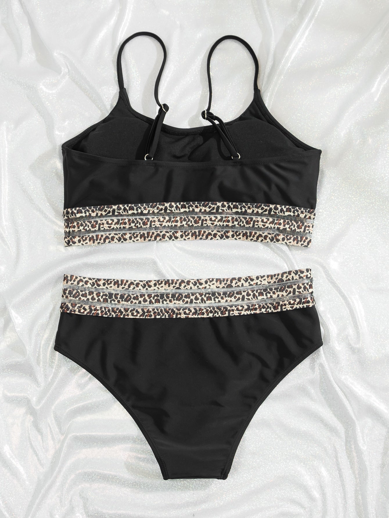 Leopard Mesh Bikini Swimsuit