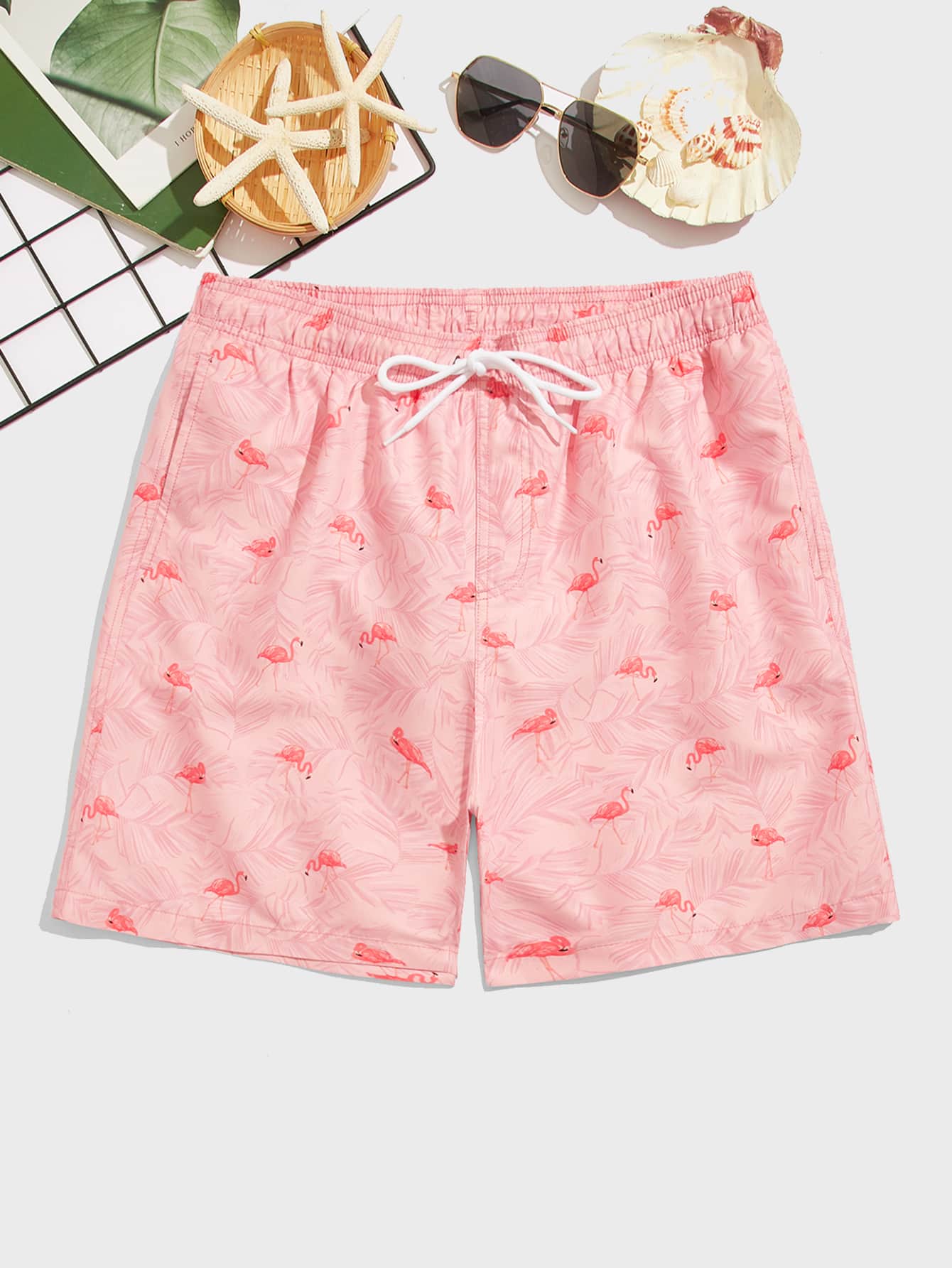 Men Flamingo Swim Trunks