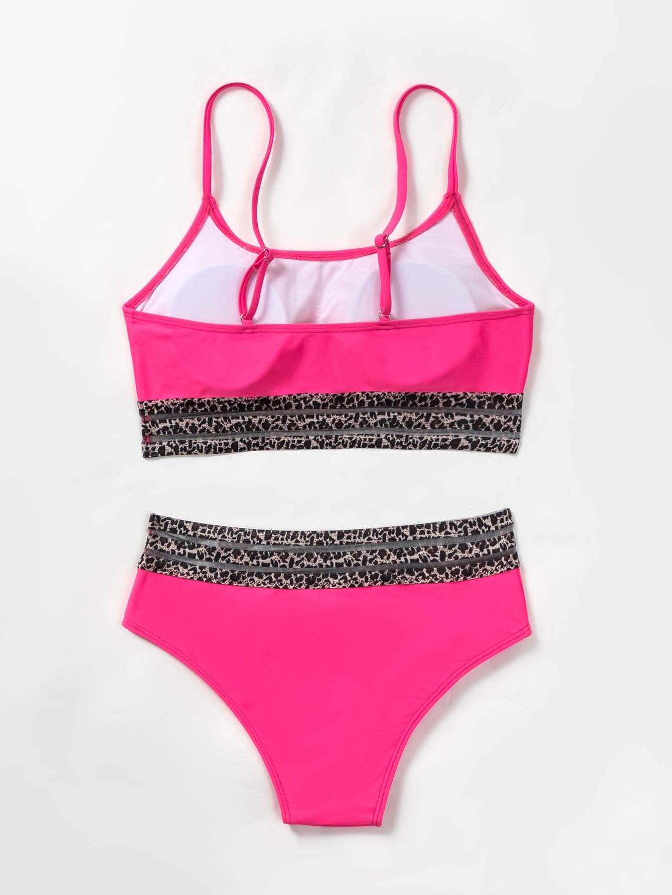 Leopard Mesh Bikini Swimsuit