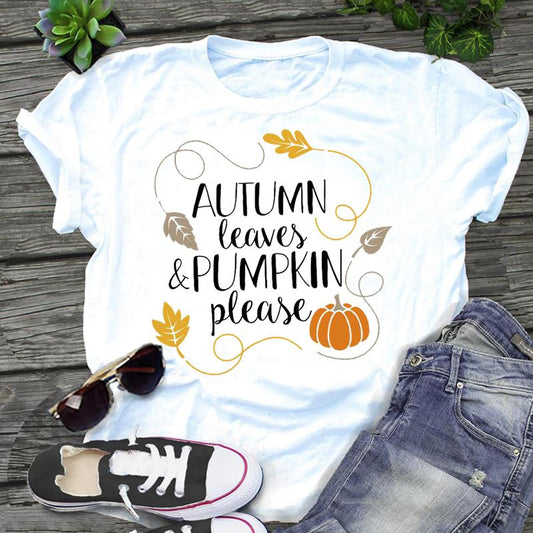 "Autum Leaves Pumpkin Please" Graphic Tee