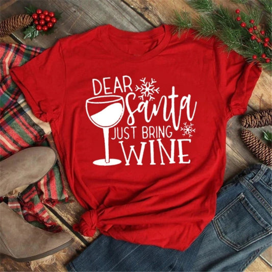 Dear Santa Please Bring Wine Tee